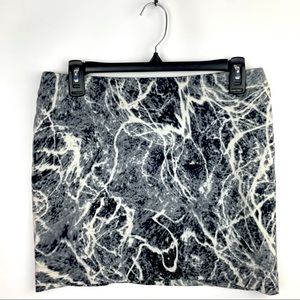 RED23 Marbled Stone Wash Stretch Mini Skirt Black White Gray
